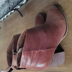 Nordstrom BP Women’s Shoes Lance Leather Stacked Block Heel Bootie Size 7M